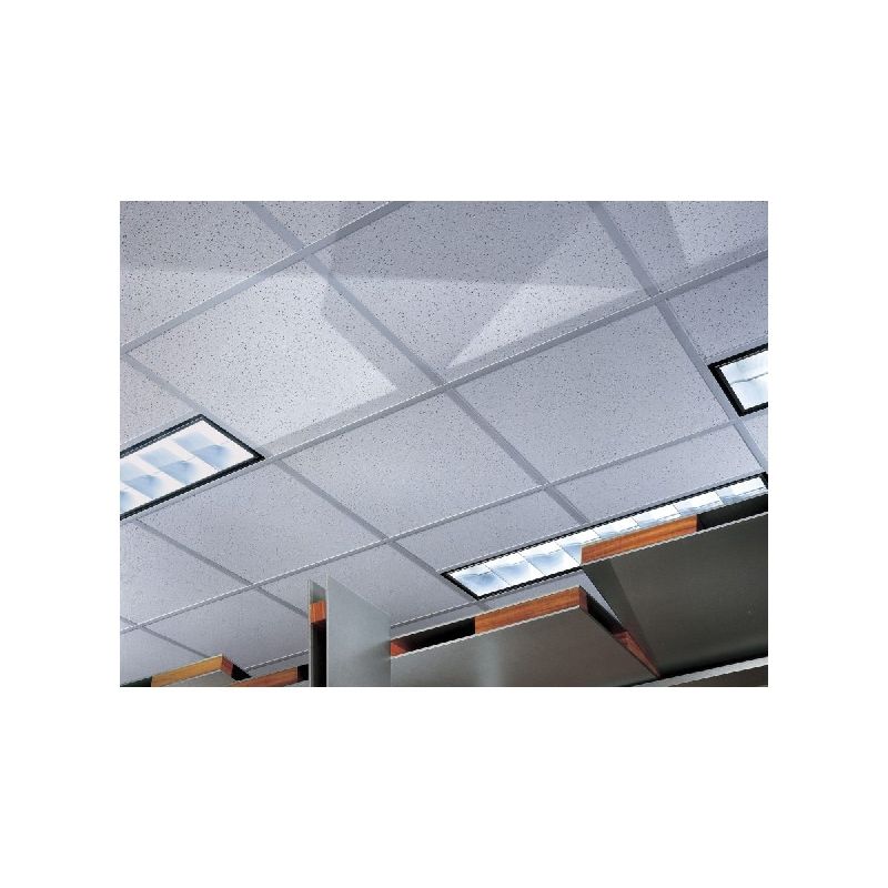 Radar R2120 Acoustic Ceiling Panel, 2 ft L, 2 ft W, 5/8 in Thick, Non-Directional Pattern, Fiberboard, White White