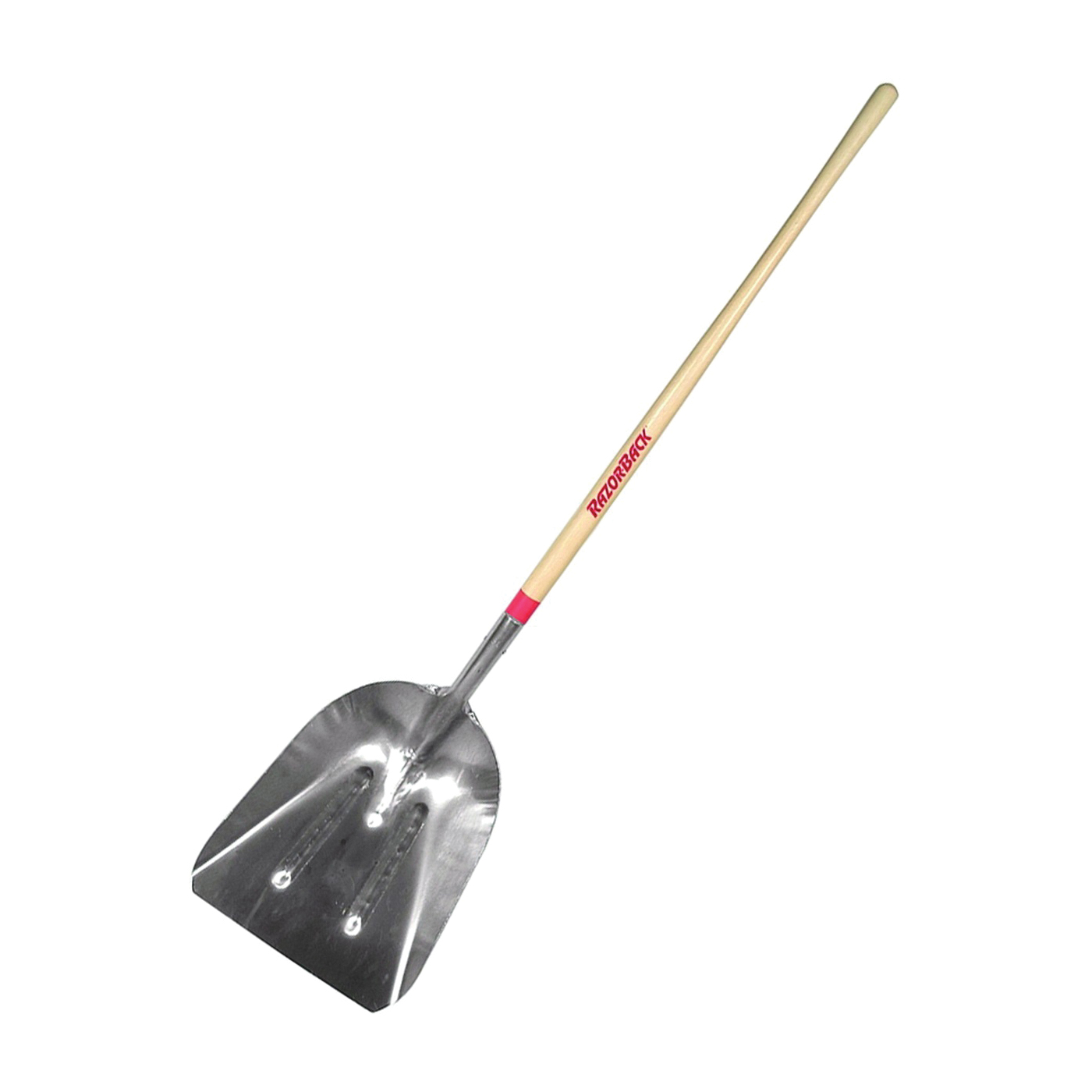 Buy Razor-Back 53127 Scoop Shovel, 14-1/4 in W Blade, 18 in L Blade,  Aluminum Blade, Wood Handle, Long Handle, 68-3/4 in OAL 18 In