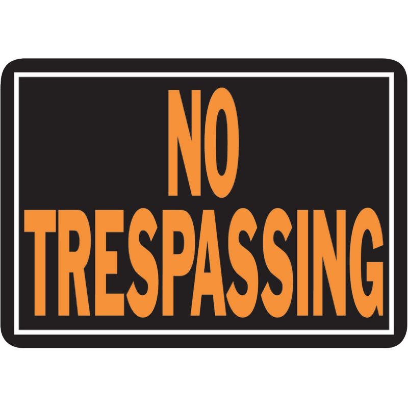 Hy-Ko No Trespassing Sign Day-Glo Lettering