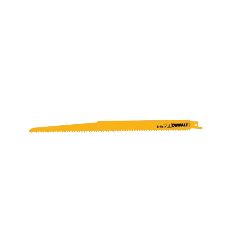 DeWALT DW4804B25 Reciprocating Saw Blade, 3/4 in W, 12 in L, 6 TPI Yellow