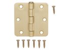 ProSource BH-BR01-PS Door Hinge, Steel, Satin Brass, Loose Pin, 180 deg Range of Motion, Screw Mounting Satin Brass