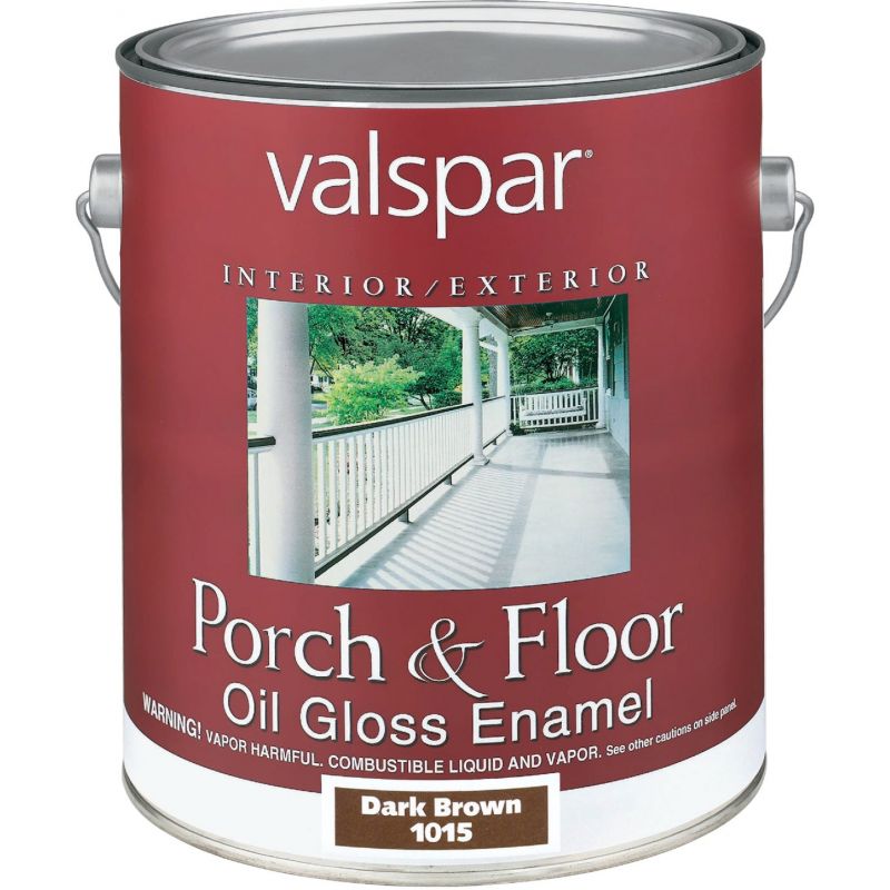 Valspar Oil Based Gloss Porch &amp; Floor Enamel Dark Brown, 1 Gal.