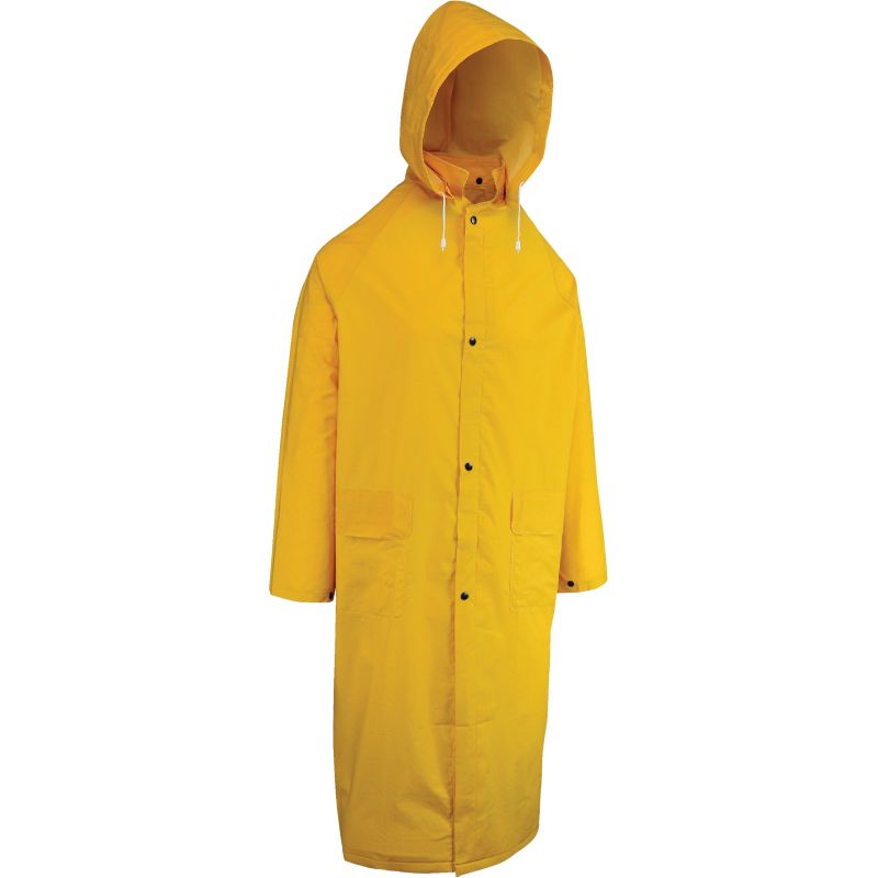 West Chester Full Length Raincoat M, Safety Yellow, Trench Coat