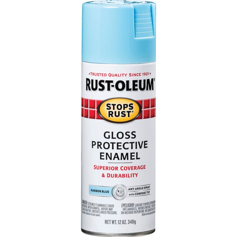 Rust-Oleum Stops Rust Protective Enamel Spray Paint Harbor Blue, 12 Oz.