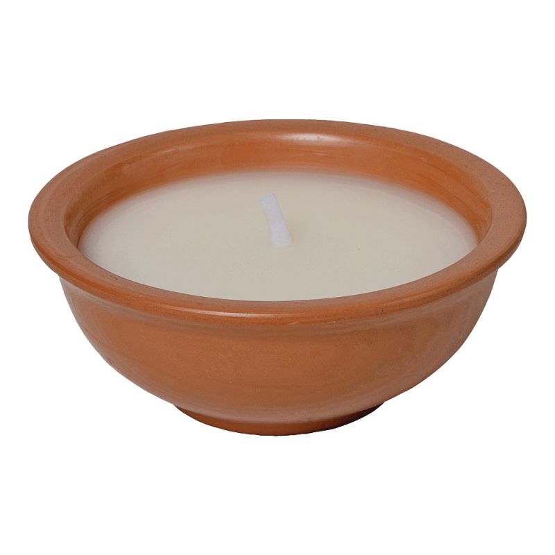 Seasonal Trends Y2646/Y2404 Terracotta Candle, Bowl, Terracotta, Citronella, 34 to 39 hrs Burn Time Carton Terracotta