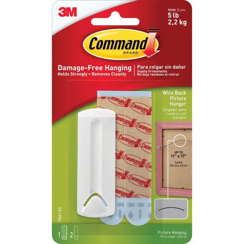 3M Command Wire Back Adhesive Picture Hanger White