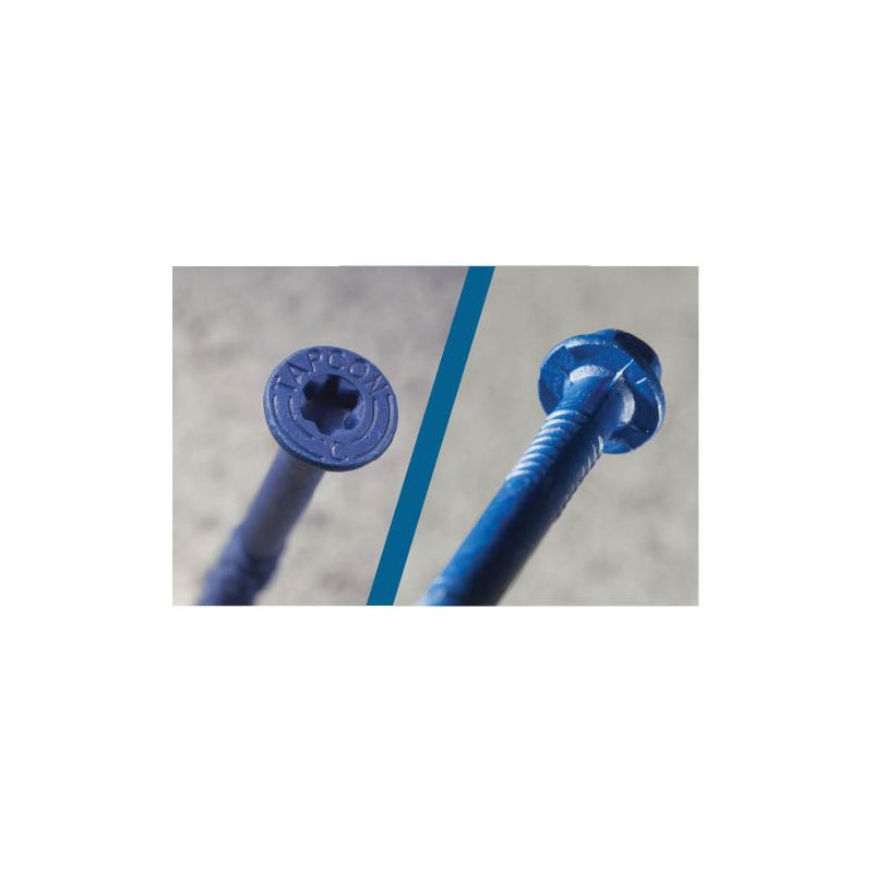 Buildex Tapcon 28375 Concrete Screw Anchor, 1/4 in Dia, 1-3/4 in L, Steel, Climaseal, 75/PK Blue