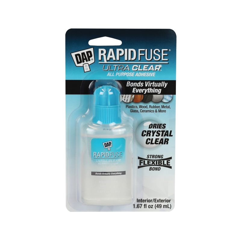 DAP RapidFuse 7079800180 All-Purpose Adhesive, Clear, 1.67 fl-oz Bottle Clear