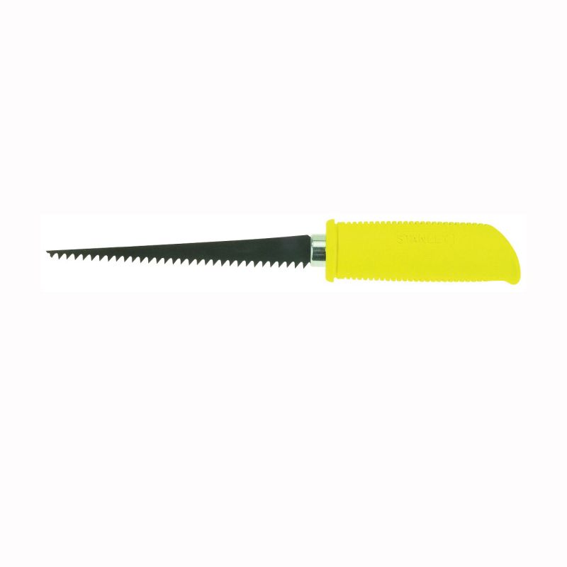Stanley 15-556 Wallboard Saw, 6 in L Blade, Steel Blade, 8 TPI, Ergonomical, Cushion Grip Handle, Plastic/Rubber Handle 6 In