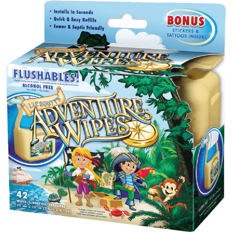 Sterling Lil&#039; Booty&#039;s Adventure Wipes Hanging Dispenser (Pack of 6)
