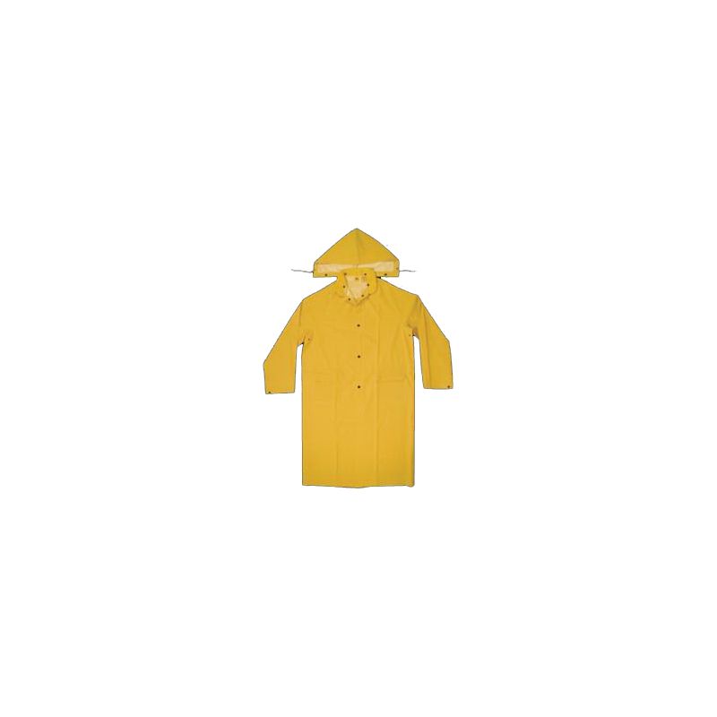 CLC CLIMATE GEAR Series R1052X Protective Coat, 2XL, PVC, Yellow, Detachable Collar, Snap Front Closure 2XL, Yellow