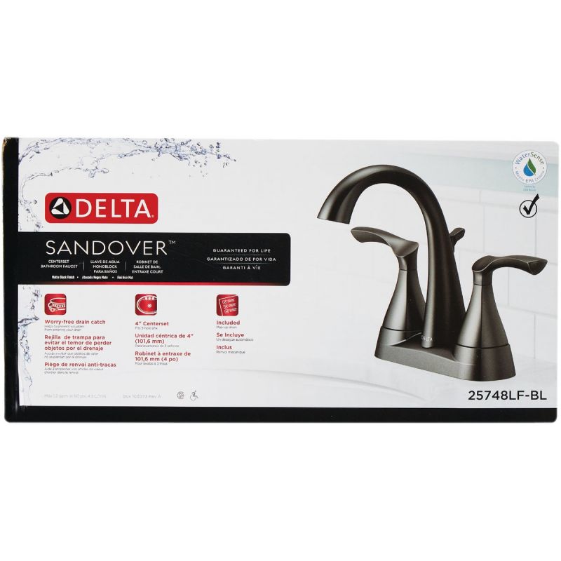 Delta Sandover 2-Handle 4 In. Centerset Bathroom Faucet with Pop-Up