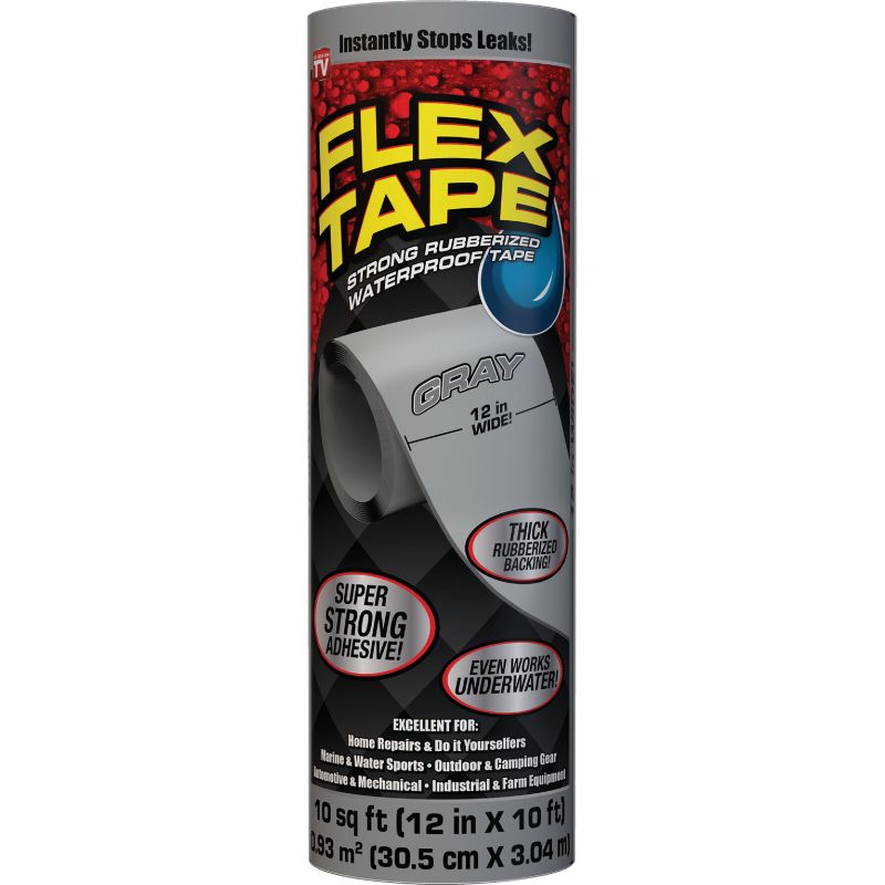 Flex Tape Rubberized Repair Tape 12 In. X 10 Ft., Gray