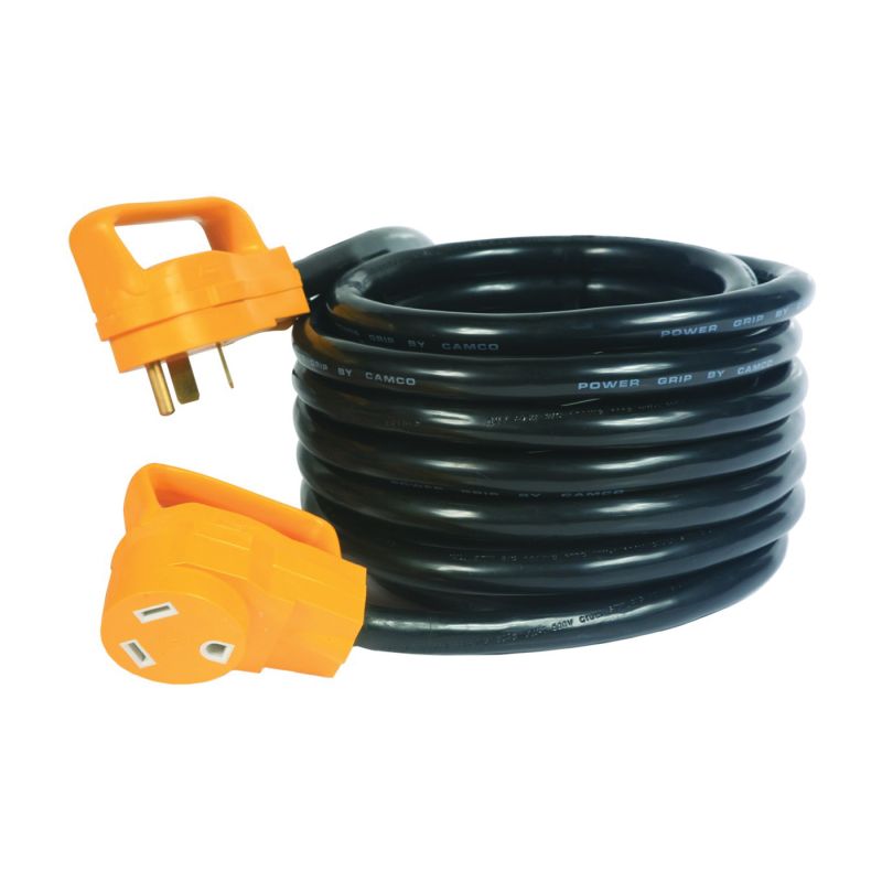 CAMCO 55191 Extension Cord, 10 ga Cable, 25 ft L, Male, Female, Black Jacket
