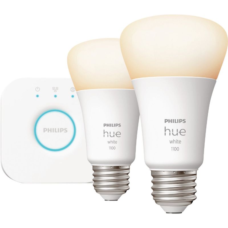 Philips Hue A19 Medium Dimmable Smart LED Light Bulb Starter Kit