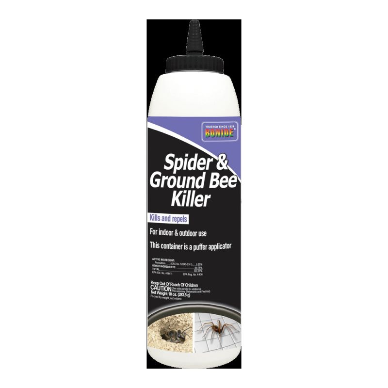 Bonide B70 363 Spider and Ground Bee Killer, Solid, Indoor, Outdoor, 10 oz Container White