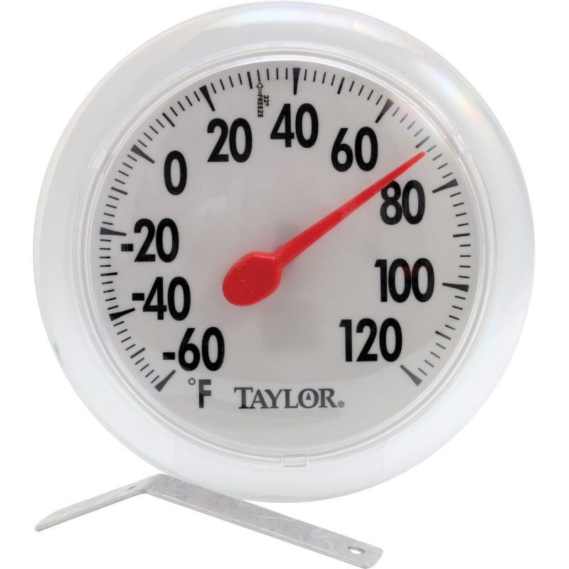 Taylor 6&quot; Dial Outdoor Wall Thermometer White, Black Numbers