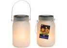 Alpine Dancing Flame LED Solar Glass Jar Patio Lantern Multi