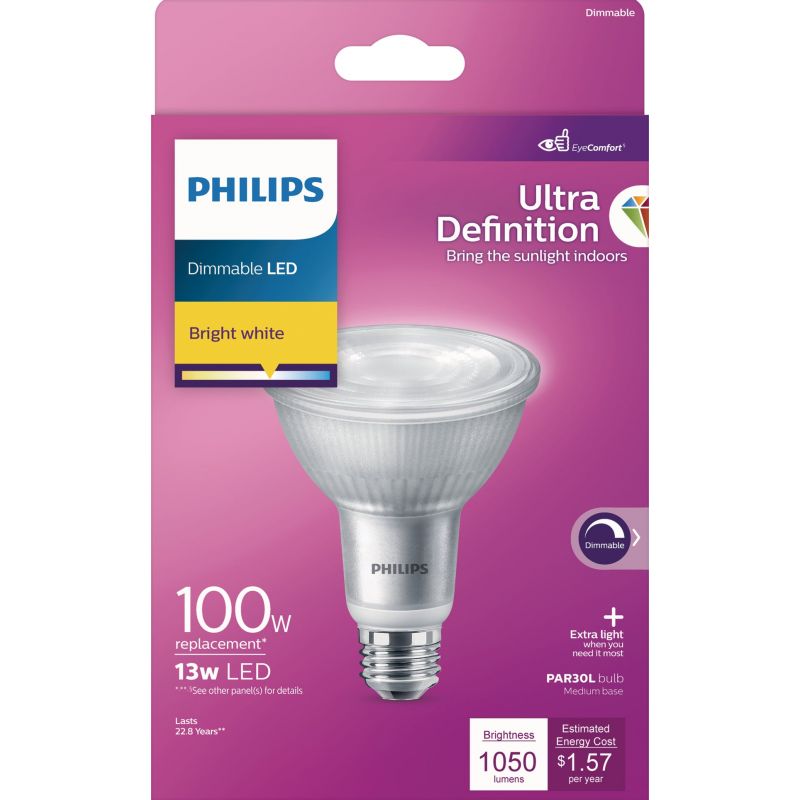 Philips Ultra Definition PAR30L Medium Dimmable LED Floodlight Light Bulb