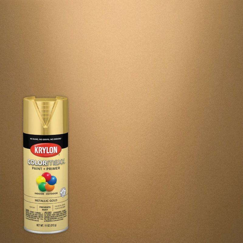 Krylon ColorMaxx Spray Paint + Primer Gold, 11 Oz.