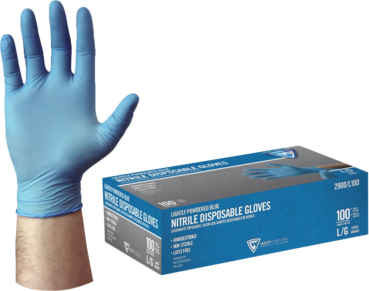 West Chester Blue & White Nitrile Dipped Gloves, 5-Pack