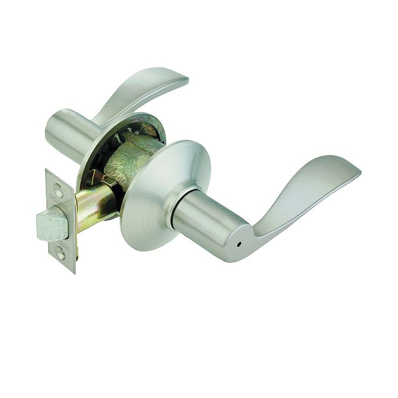 Schlage Accent Series F40 ACC 619 Privacy Lever, Mechanical Lock, Satin Nickel, Metal, Residential, 2 Grade