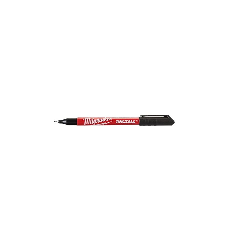 Milwaukee INKZALL Series 48-22-3164 Ultra-Fine Point Pen, Black, 5.1 in L, Plastic Barrel Black