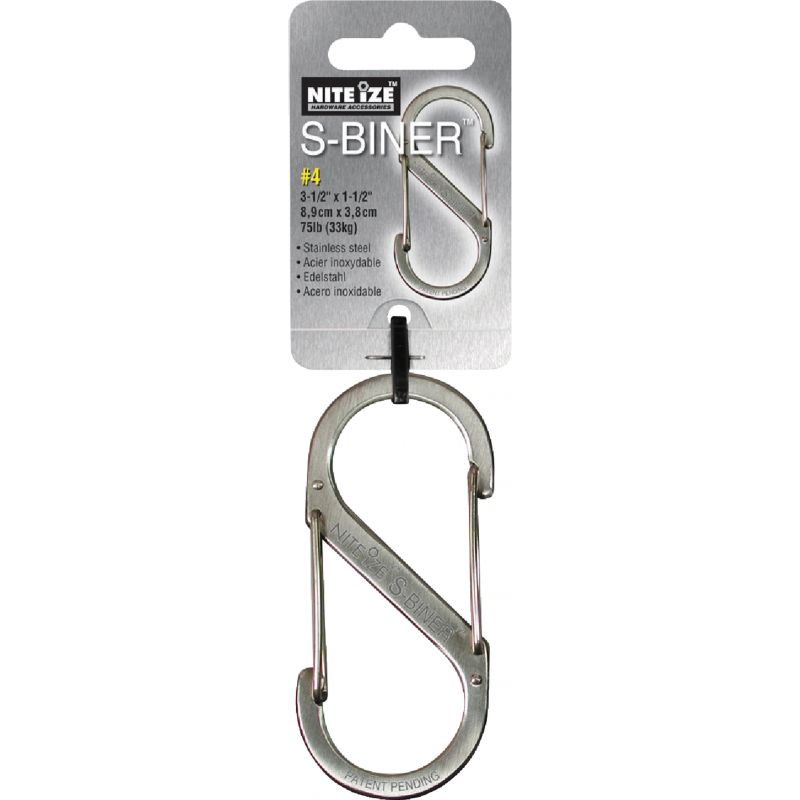 Nite Ize S-Biner S-Clip Key Ring Size 2, Stainless Steel