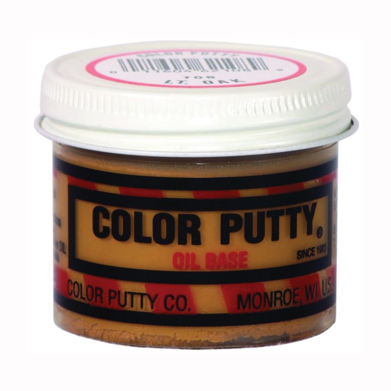 Color Putty 108 Wood Filler, Color Putty, Mild, Light Oak, 3.68 oz, Jar Light Oak