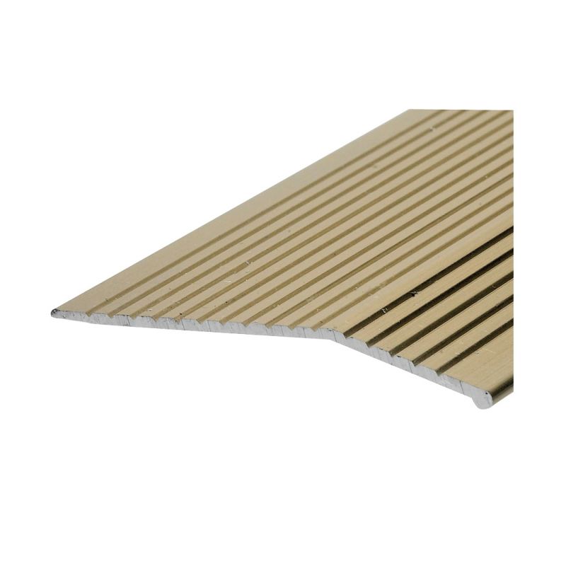 Frost King H1591FB3 Carpet Bar, 3 ft L, 2 in W, Fluted Surface, Aluminum, Gold, Satin Gold