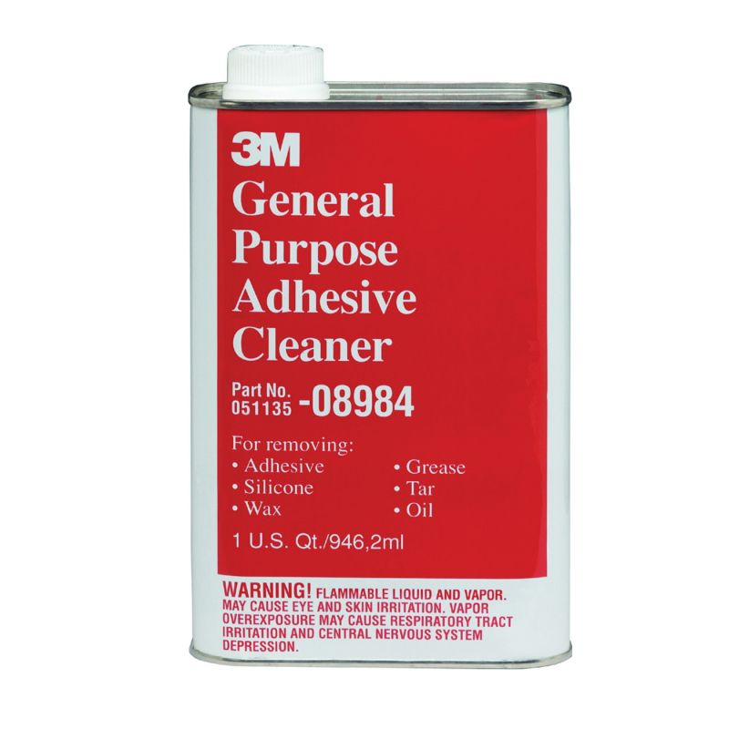 3M 08984 Adhesive Cleaner, Liquid, Solvent, Colorless, 1 qt, Can Colorless