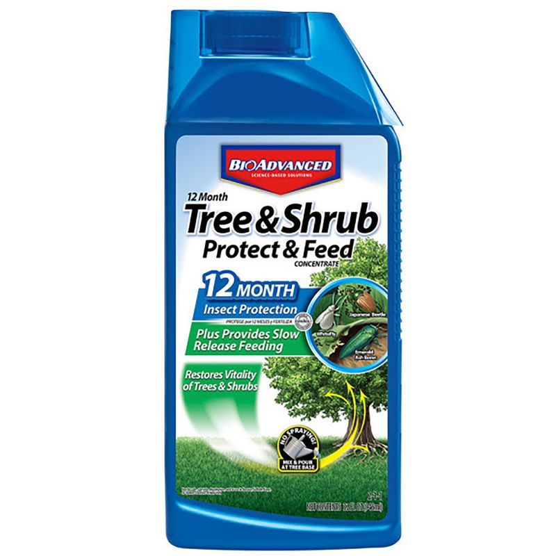 BioAdvanced 701901A Tree and Shrub Protect and Feed, Liquid, 32 oz Bottle Light Beige/White