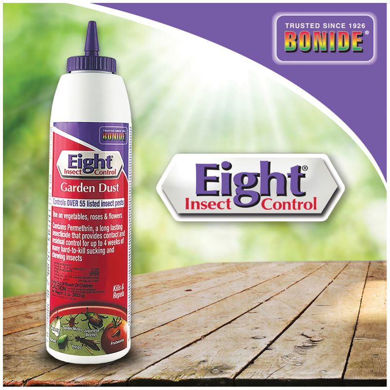 Bonide EIGHT 784 Insect Control Garden Dust, Solid, 10 oz Bottle Beige/Tan