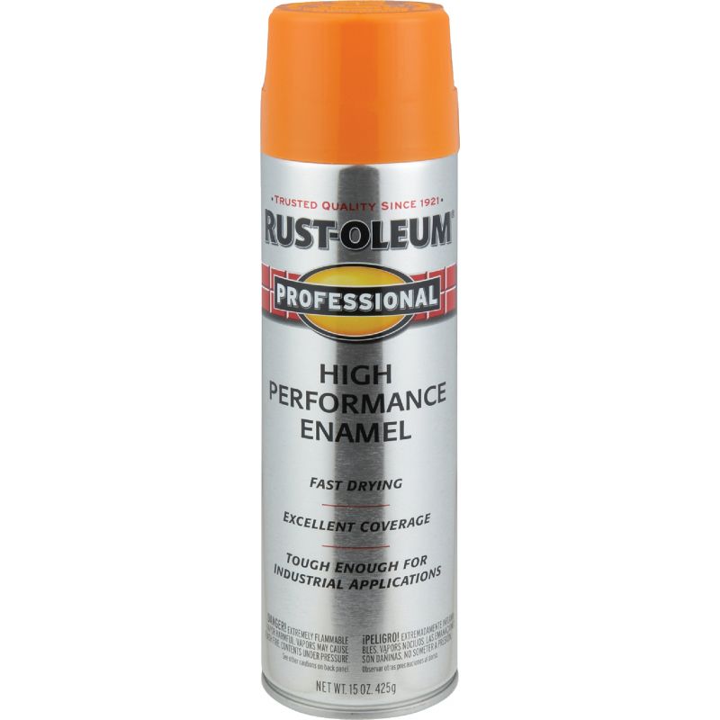 Rust-Oleum Professional High Performance Enamel Spray Paint Safety Orange, 15 Oz.