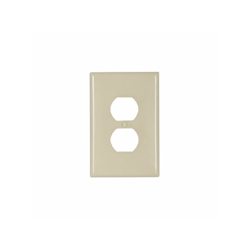 Eaton 2142V-BOX Outlet Wallplate, 5-1/4 in L, 3-1/2 in W, 1-Gang, Thermoset, Ivory, Screw, Surface Ivory