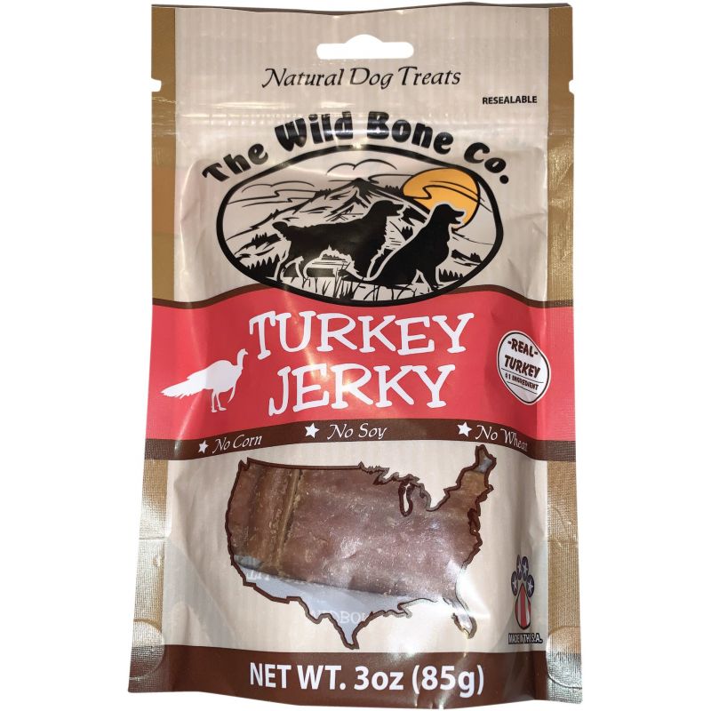 The Wild Bone Company Turkey Jerky Dog Treat 3 Oz.