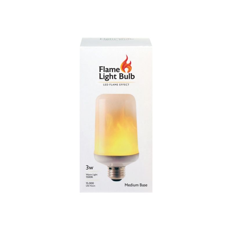 Feit Electric C/FLAME/LED LED Bulb, Specialty, T60 Lamp, E26 Lamp Base, White, Warm White Light, 1500 K Color Temp