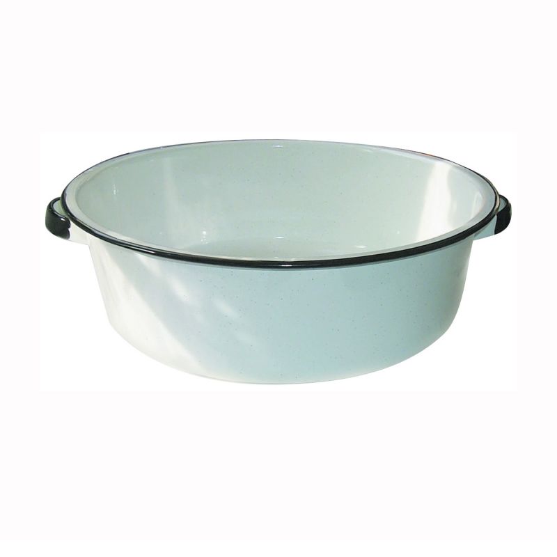 Granite Ware F6416-4 Dish Pan with Handle, 15 qt Volume, Steel, White White