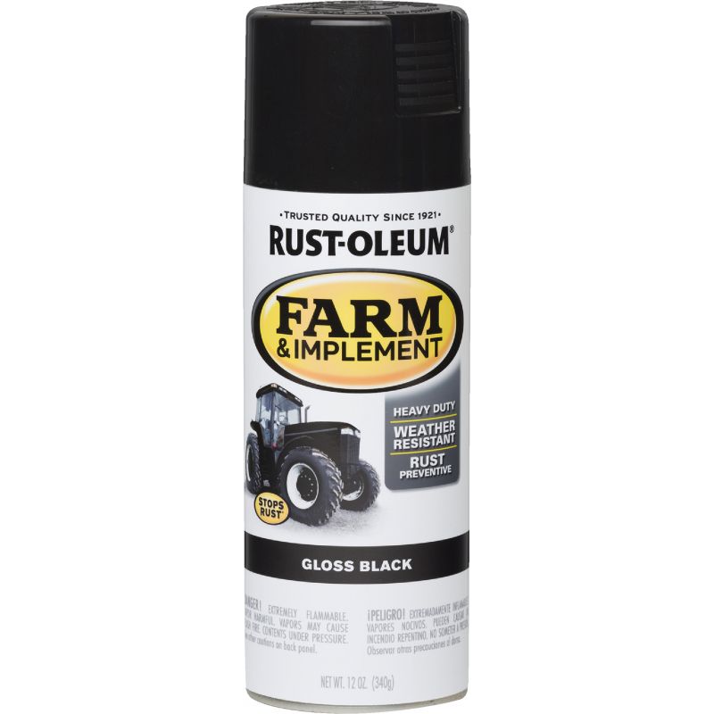 Rust-Oleum Farm &amp; Implement Spray Paint 12 Oz., Gloss Black