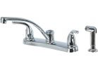 Home Impressions Double Metal Lever Handle Kitchen Faucet With Side Sprayer