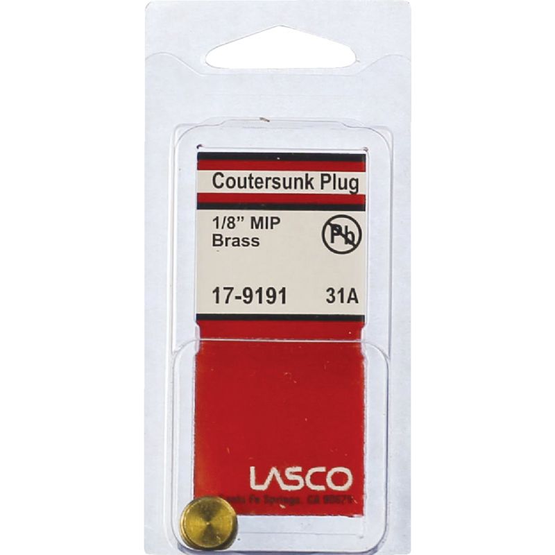 Lasco Brass Countersunk Plug 1/8&quot; MPT