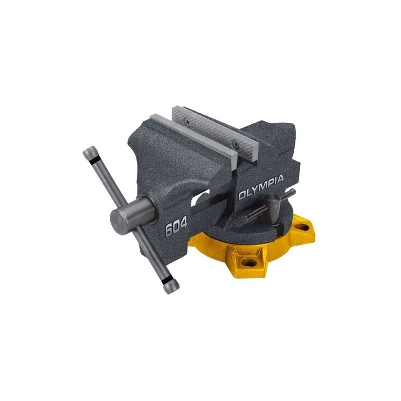 Olympia Tools 38-604 Bench Vise, 4 in Jaw Opening, 4 in W Jaw, 2 in D Throat, Iron, Heavy-Duty Permanent Pipe Jaw