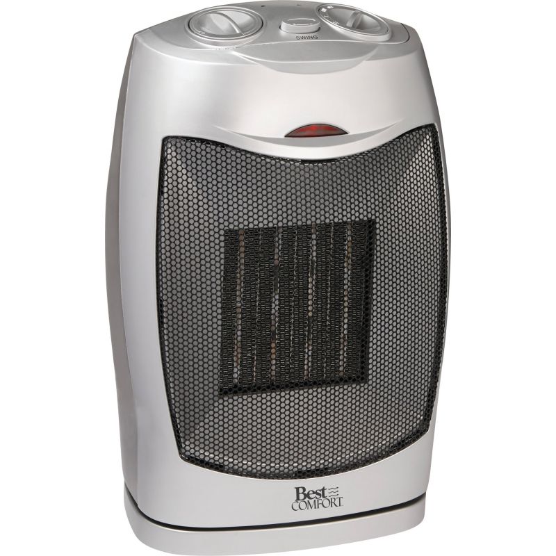 Best Comfort Oscillating Ceramic Space Heater with PTC Black, 12.5A