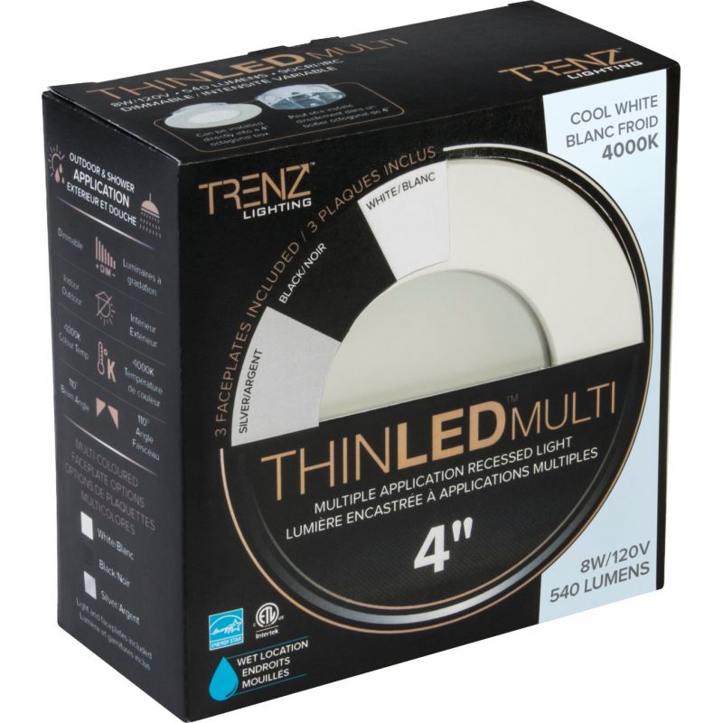 Liteline Trenz ThinLED 4000K Multi-Trim Recessed Light Kit Multi