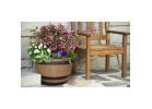 Southern Patio HDR-055471 Planter, 13.04 in H, 22.24 in W, 22.24 in D, Round, Whiskey Barrel Design, Resin, Natural Oak Natural Oak