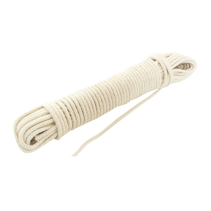 BARON 60848 Clothesline Rope, 200 ft L, Cotton/Poly, Cream, 11 lb Working Load Cream