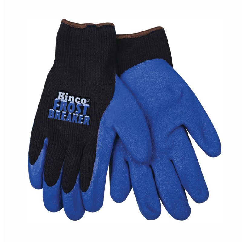 Frost Breaker 1789-L Protective Gloves, Men&#039;s, L, 11 in L, Regular Thumb, Knit Wrist Cuff, Acrylic, Black/Blue L, Black/Blue