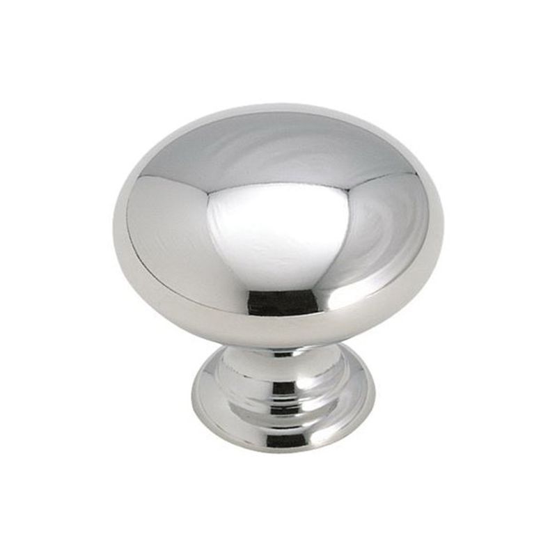 Amerock Classics Series BP1950H26 Cabinet Knob, 1-1/8 in Projection, Brass, Chrome 1-1/4 In