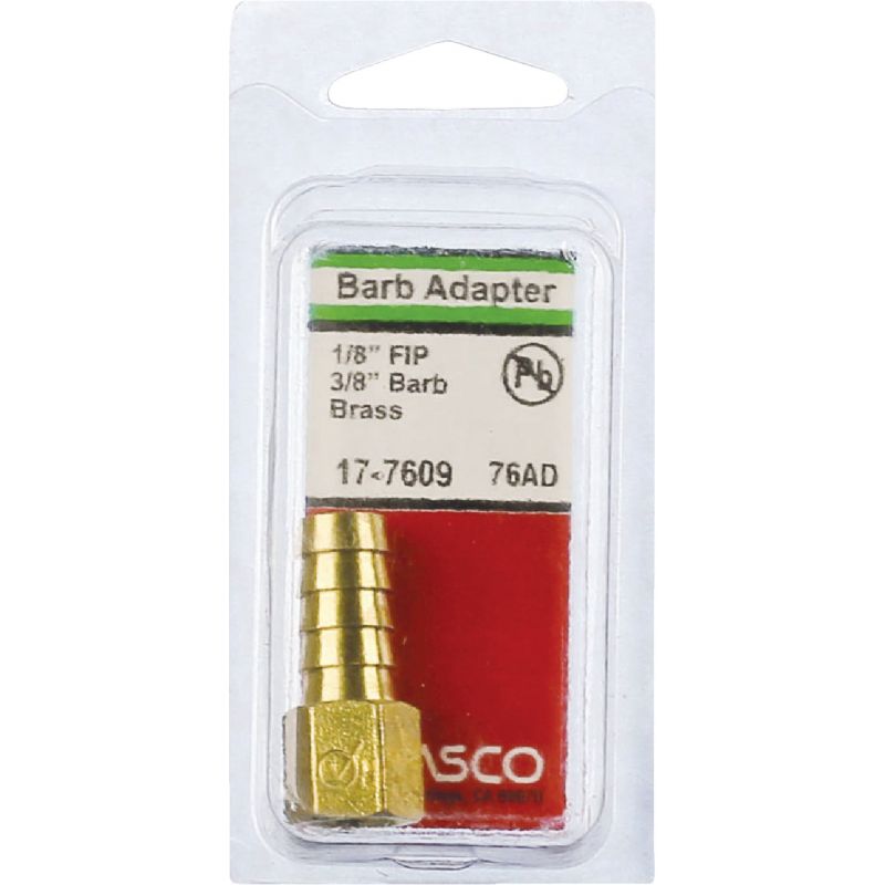 Lasco Brass Hose Barb X Female Pipe Thread Adapter 1/8&quot; FPT X 3/8&quot; Hose Barb