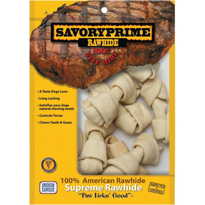 Savory Prime Knotted Rawhide Bone 10-Pack